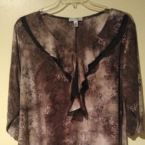 Beautiful Flair Out Blouse with Shear Bottom